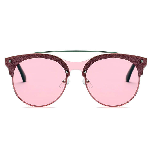 ENDICOTT | Round Circle Brow-Bar Tinted Lens Sunglasses