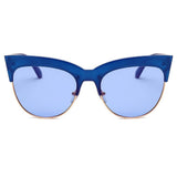 HENRIETTA | Half Frame Round Cat-Eye Sunglasses- 2 Colors