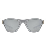 Luminize - Square Mirrored Wrap Around Sport Sunglasses