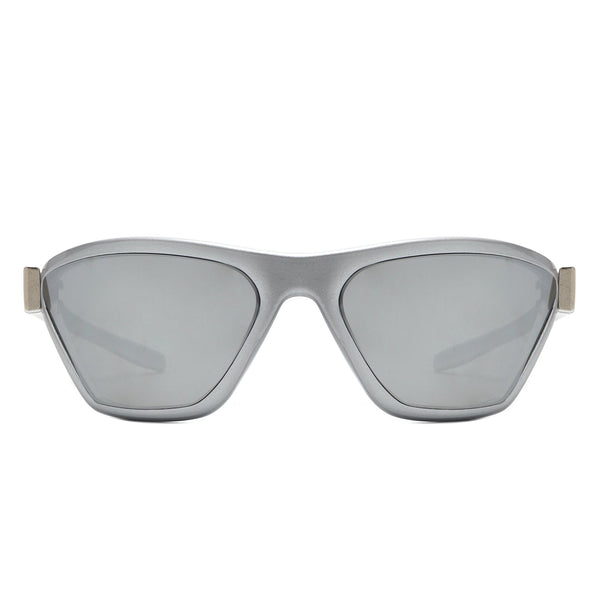 Luminize - Square Mirrored Wrap Around Sport Sunglasses