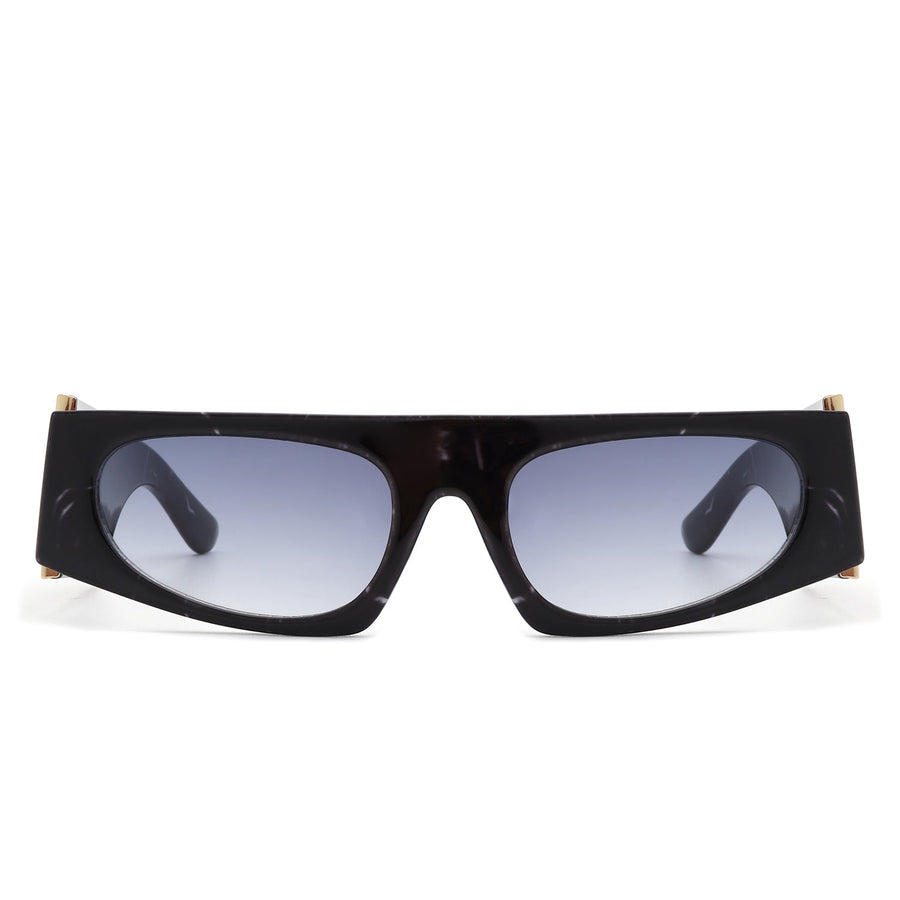 Starisle - Rectangle Chic Oval Lens Slim Sunglasses- 7 Colors