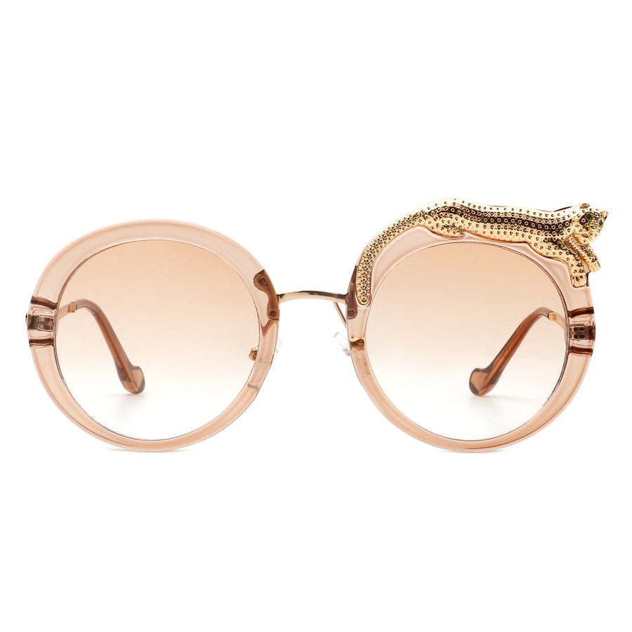 Yellowze Oversized Round Leopard Frame Sunglasses- 6 Colors