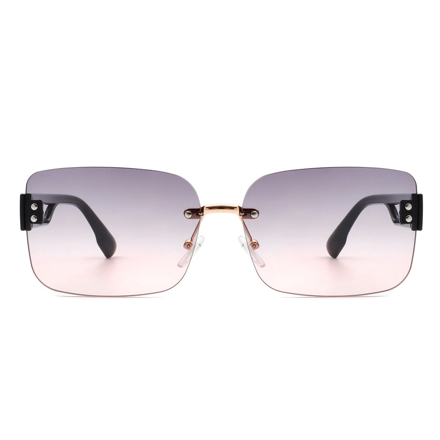 Dreamsea - Rectangle Classic Rimless Square Retro Tinted Fashion Sunglasses