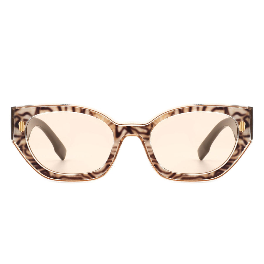 Dawnmist - Geometric Retro Round Irregular Narrow Cat-Eye Sunglasses- 6 Colors