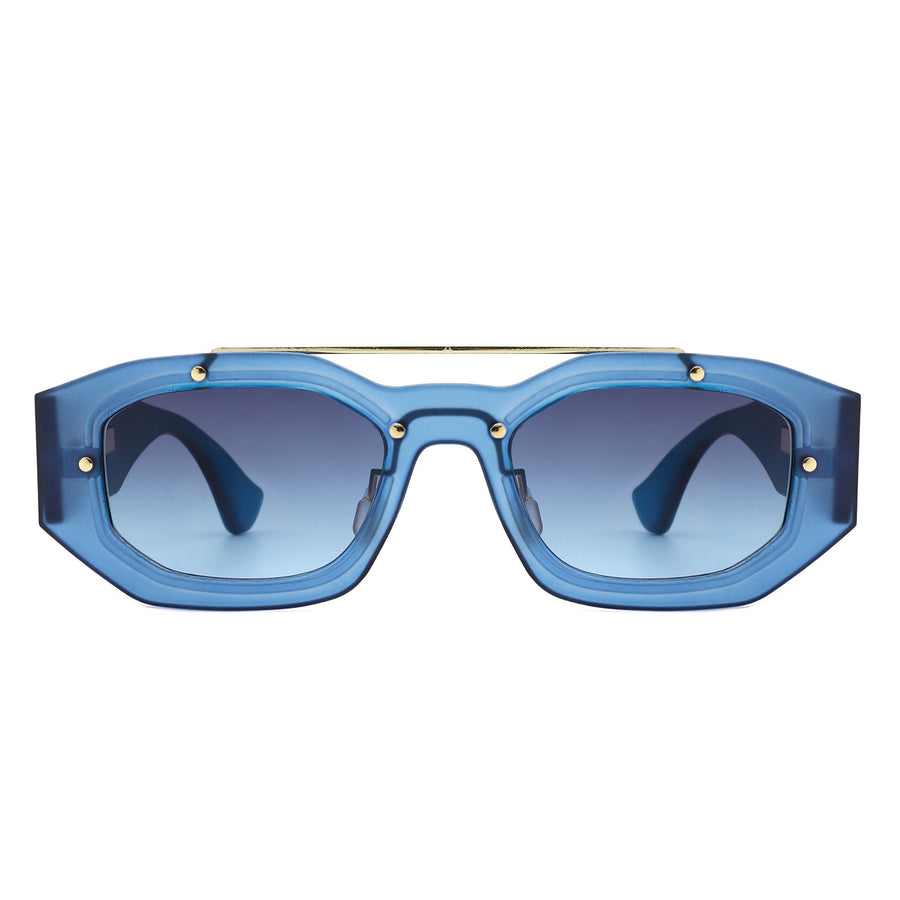 Xanadusk Geometric Retro Irregular Brow-Bar Square Fashion Sunglasses- 7 Colors