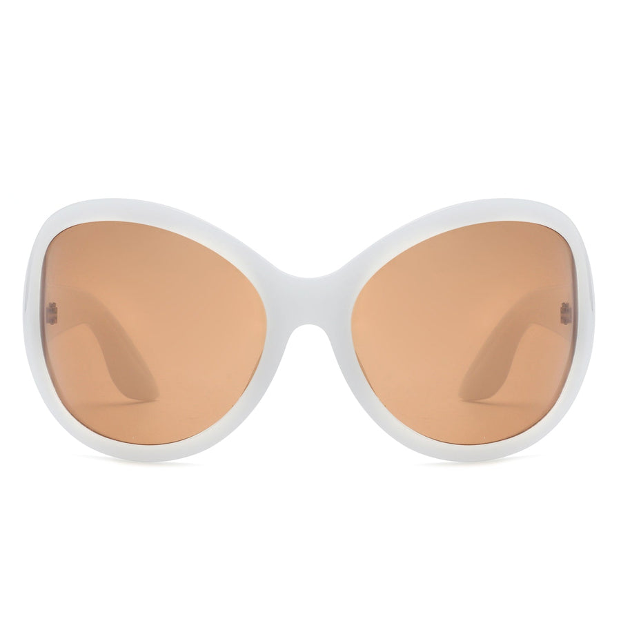 Quinlan - Oversized Round Wrap-Around Sunglasses- 6 Colors