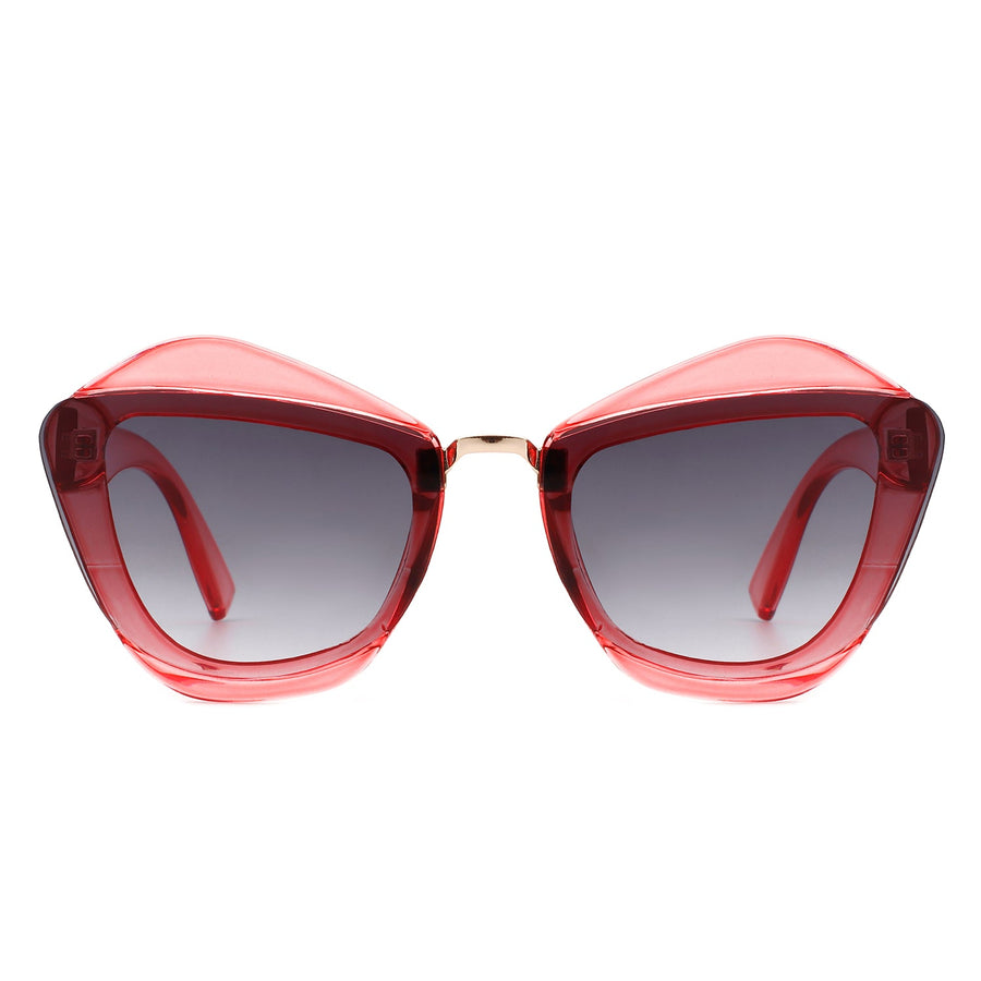 Infernia - Square Irregular Cat-Eye Sunglasses- 6 Colors