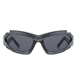 Moonhaze - Futuristic Rectangle Sport Wrap Around Sunglasses- 6 Colors