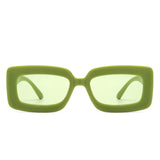 Celestra - Rectangle Square Flat Lens Tinted Sunglasses