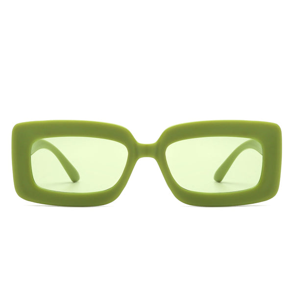 Celestra - Rectangle Square Flat Lens Tinted Sunglasses