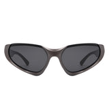 Dazzling - Retro Rectangle Wrap Around Fashion Sunglasses