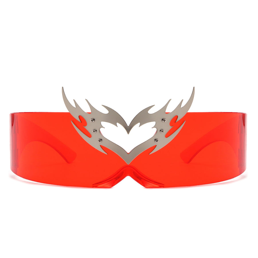 Emberlynn - Futuristic Translucent Crown Design Sunglasses