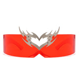 Emberlynn - Futuristic Translucent Crown Design Sunglasses