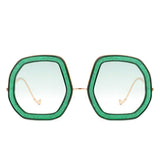 Xanadawn Round Irregular Geometric Glitter Fashion Sunglasses- 6 Colors