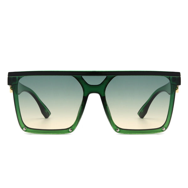 Sunquest - Oversized Square Flat Top Sunglasses for Women