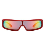 Orion - Futuristic Wrap-Around Rectangle Shield Sunglasses- 8 Colors