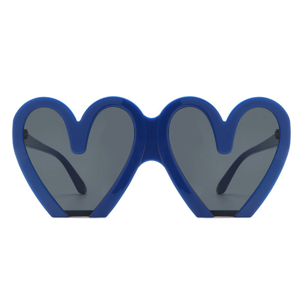 Skylette - Heart Shaped Oversized Party Fashion Sunglasses