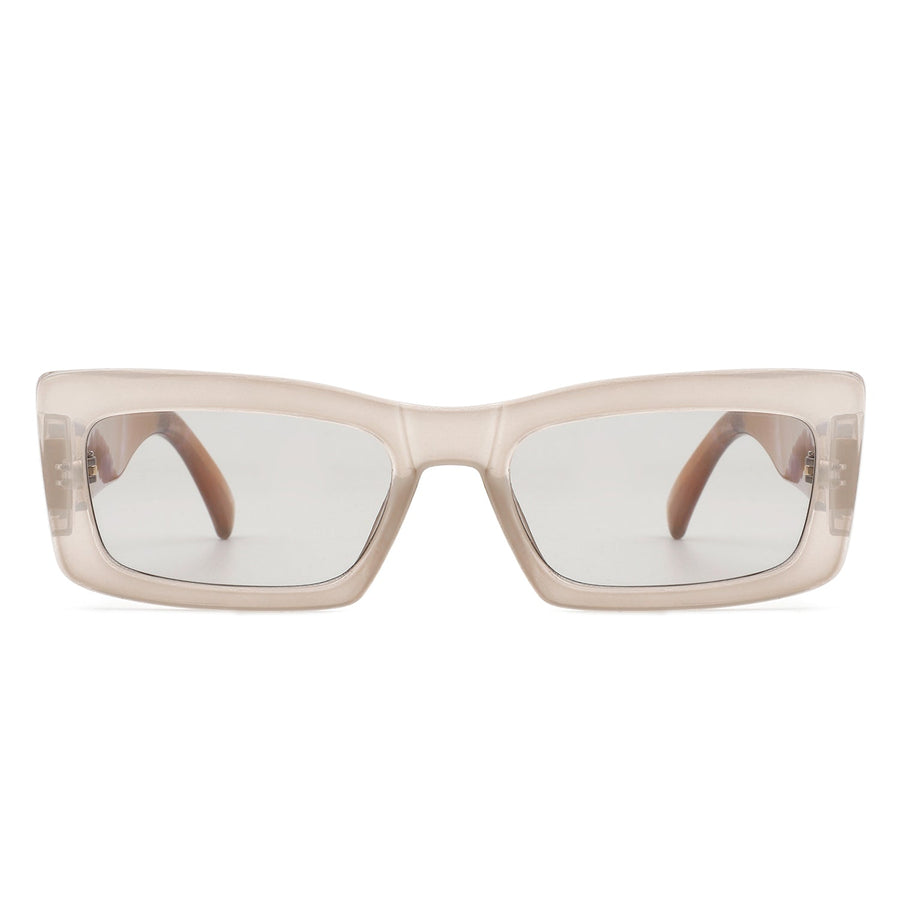 Illumyne - Retro Narrow Rectangle Flat Top Slim Sunglasses- 6 Colors