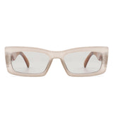 Illumyne - Retro Narrow Rectangle Flat Top Slim Sunglasses- 6 Colors