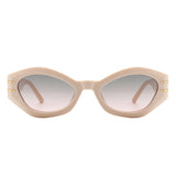 Elysiant - Geometric Oval Slim Fashion Round Cat Eye Sunglasses