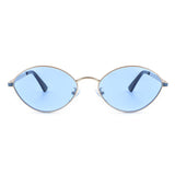 Ufril - Oval Retro Geometric Round Glitter Fashion Sunglasses