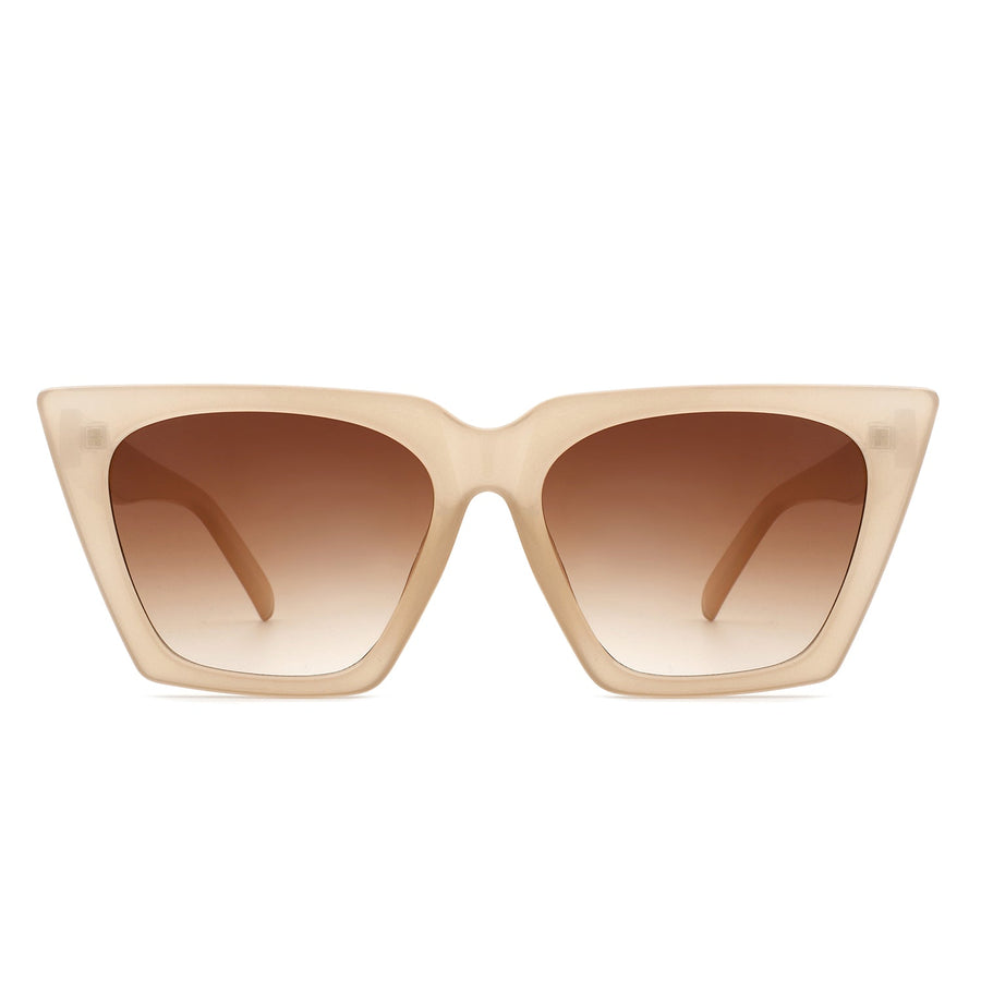 Flarebit - Women Cat-Eye Retro Oversized Square Sunglasses- 5 Colors