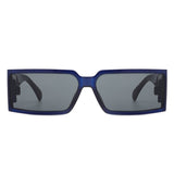 Daylumin - Retro Rectangle Chunky Square Wrap Around Sunglasses