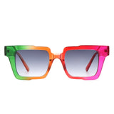 Xeno Flat Top Geometric Square Fashion Sunglasses- 6 Colors