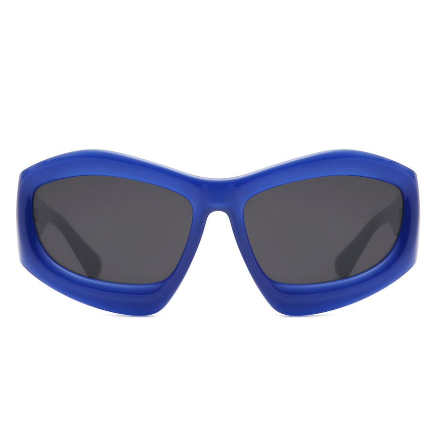 Xaron - Geometric Square Tinted Oversized Chunky Sunglasses- 5 Colors