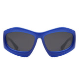 Xaron - Geometric Square Tinted Oversized Chunky Sunglasses- 5 Colors