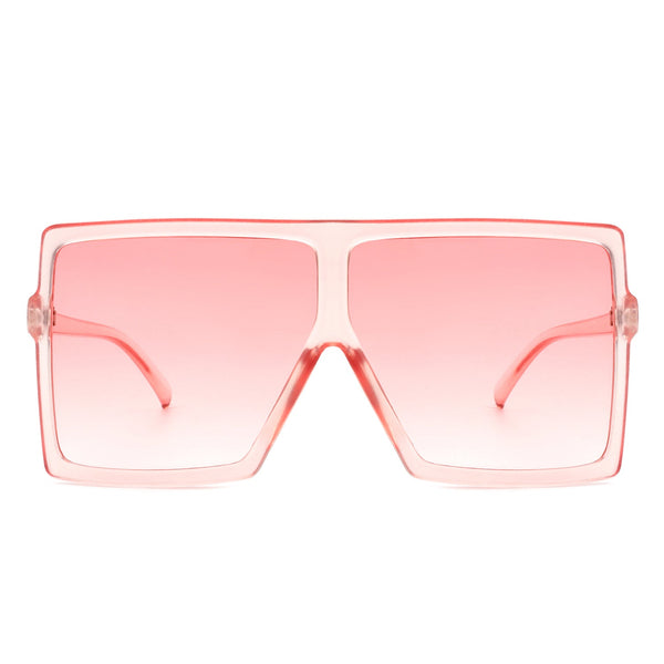 Zenithia - Square Oversize Women Flat Top Fashion Sunglasses