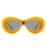 Argo - Oversized Y2K Inflated Frame One Piece Lens Sunglasses- 6 Colors