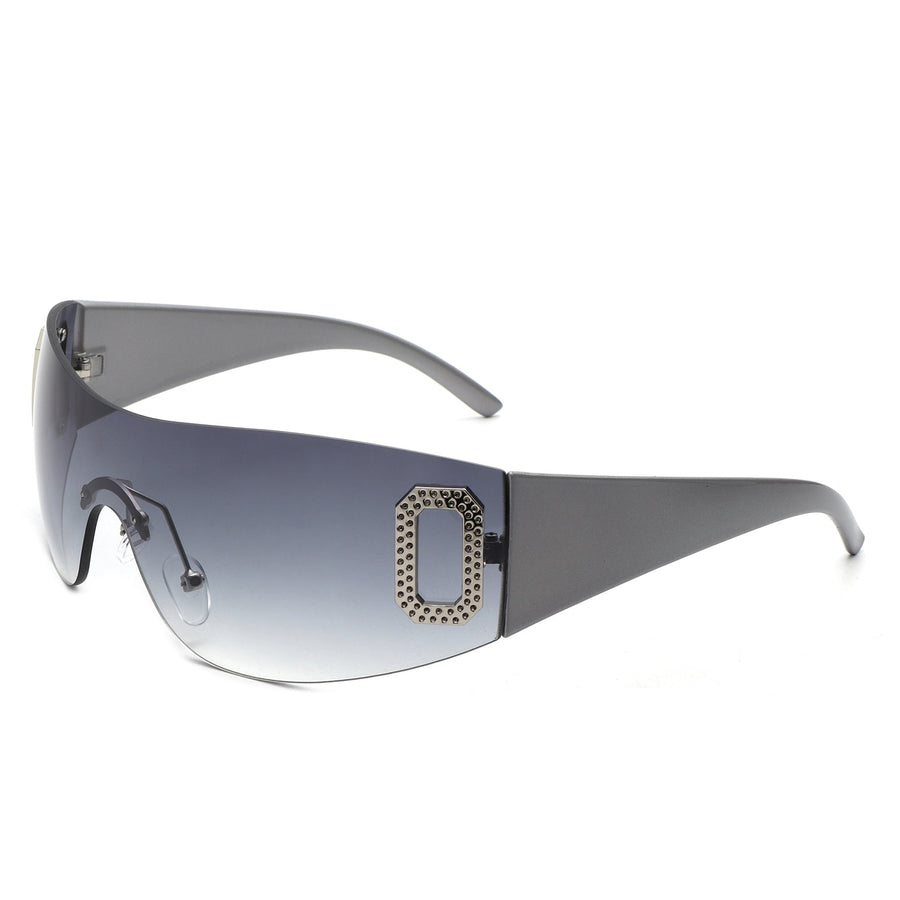 Havoc Rimless Rectangle Sleek Wrap-Around Sunglasses- 6 Colors