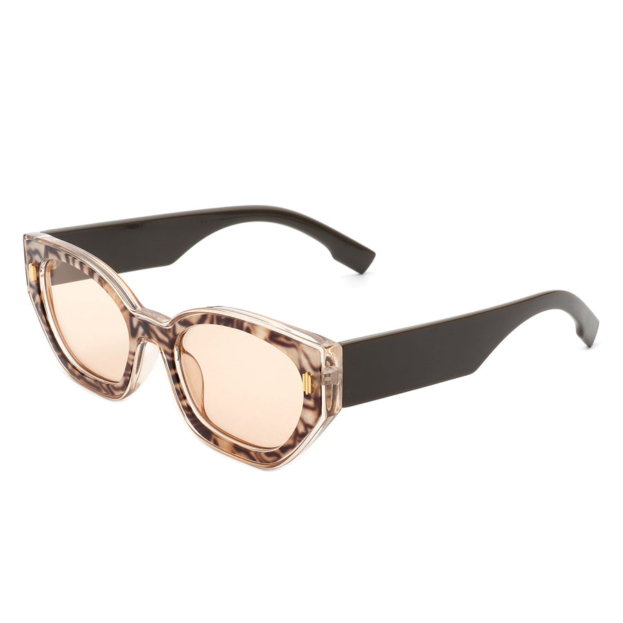 Dawnmist - Geometric Retro Round Irregular Narrow Cat-Eye Sunglasses- 6 Colors
