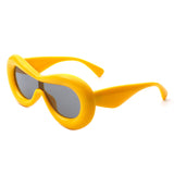 Argo - Oversized Y2K Inflated Frame One Piece Lens Sunglasses- 6 Colors