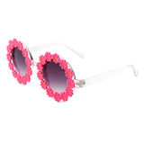 Ysabelia - Round Daisy Flower Shape Circle Sunglasses- 7 Colors