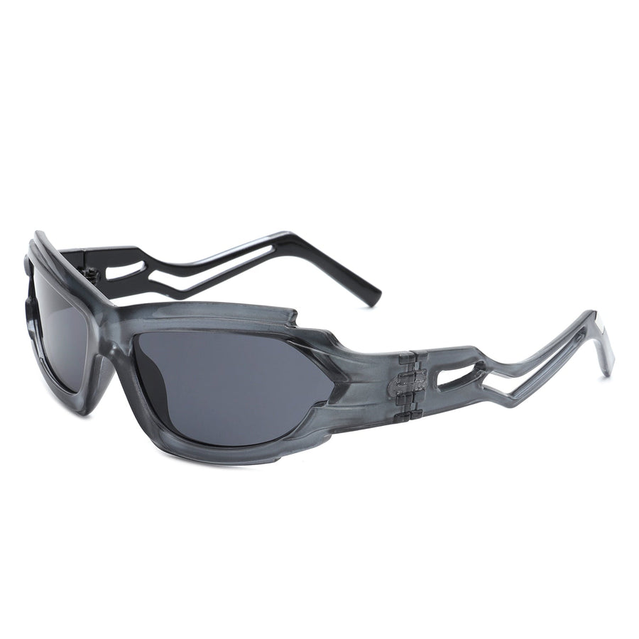 Moonhaze - Futuristic Rectangle Sport Wrap Around Sunglasses- 6 Colors