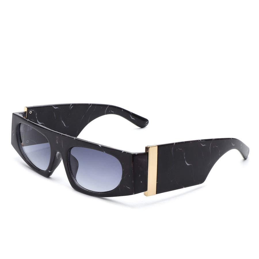 Starisle - Rectangle Chic Oval Lens Slim Sunglasses- 7 Colors