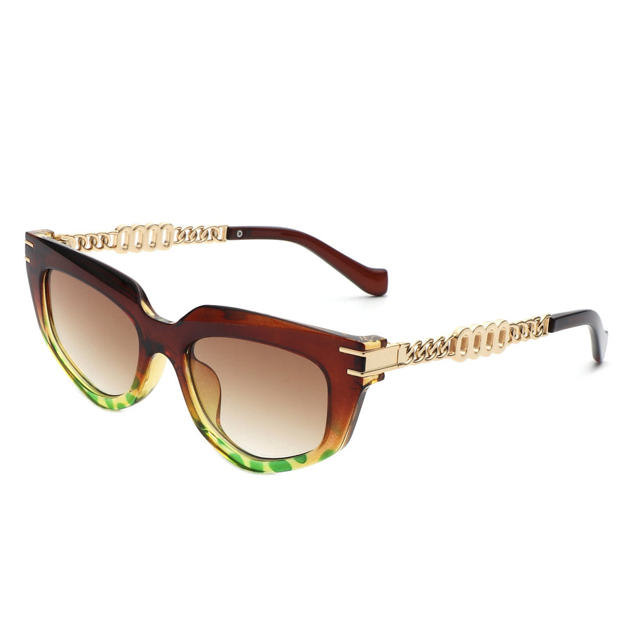 Skylight Chic Chain Link Design Cat-Eye Sunglasses- 7 Colors