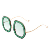Xanadawn Round Irregular Geometric Glitter Fashion Sunglasses- 6 Colors