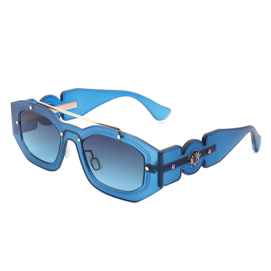 Xanadusk Geometric Retro Irregular Brow-Bar Square Fashion Sunglasses- 7 Colors
