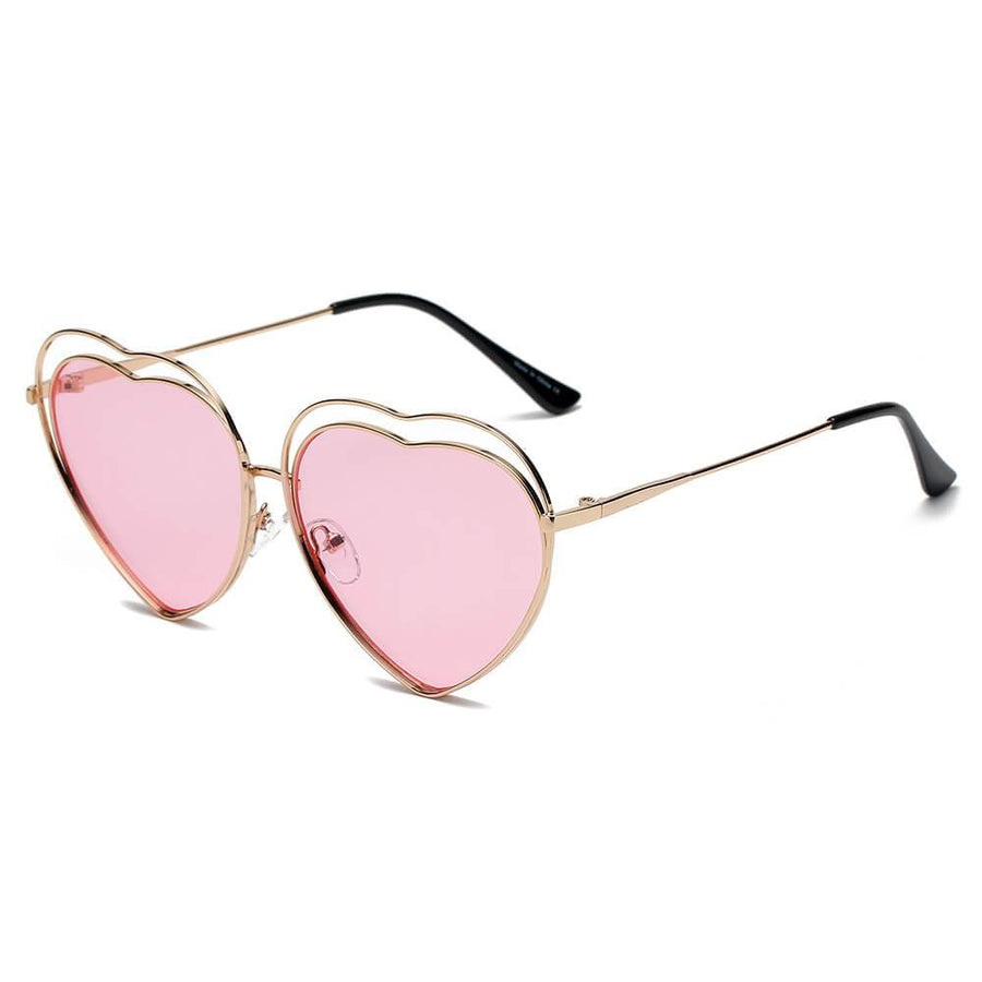 MESA | Metal Halo Wire Art Heart Shape Color Lens Sunglasses- 5 Colors