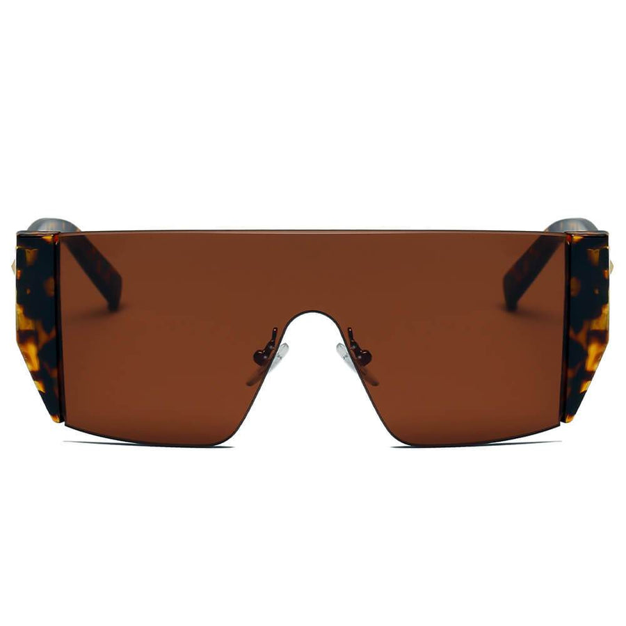 MABLETON | Women Retro Flat Top Lens Square Shield Wrap Around Sunglasses