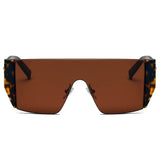 MABLETON | Women Retro Flat Top Lens Square Shield Wrap Around Sunglasses
