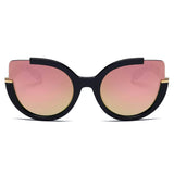 LENOX | Women Cut Out Round Cat Eye Fashion Style Vogue Sunglasses
