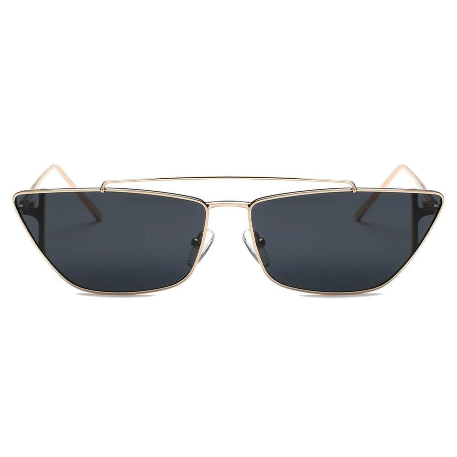 ESTEVAN Metal Retro Flat Lens Rectangular Sunglasses- 4 Colors