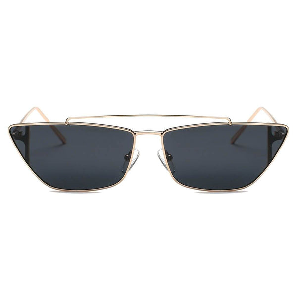 ESTEVAN | Women Metal Retro Flat Lens Rectangular Sunglasses