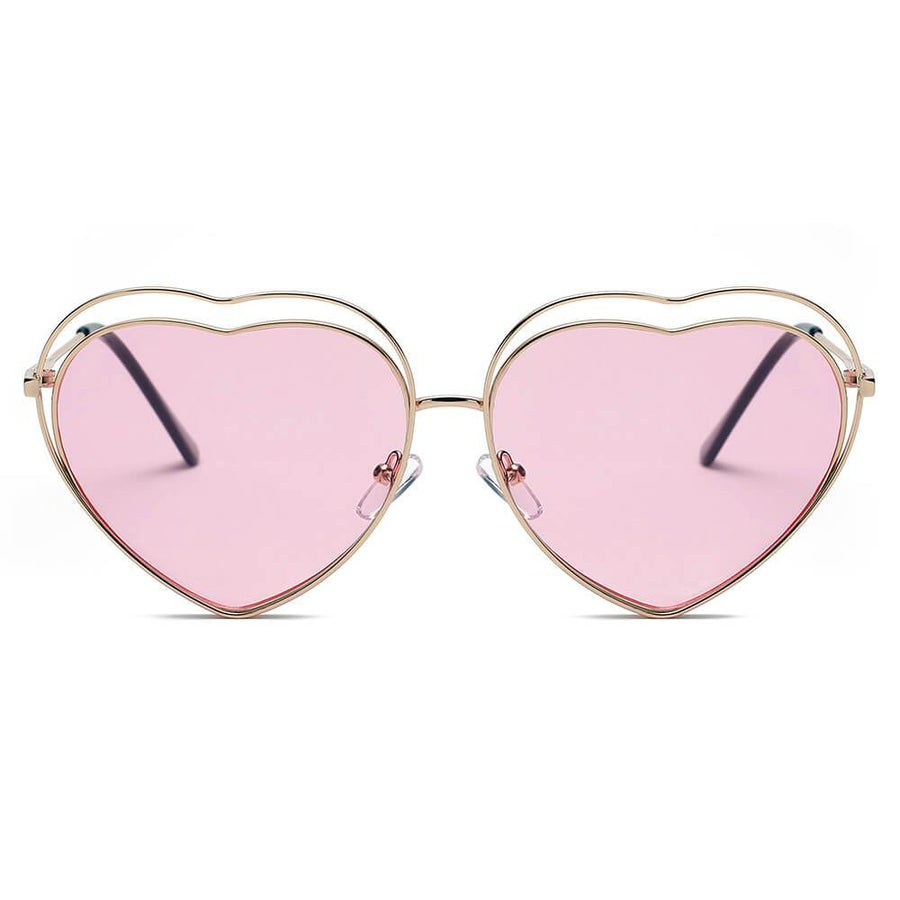 MESA | Metal Halo Wire Art Heart Shape Color Lens Sunglasses- 5 Colors