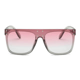 AKRON | Flat Top Oversize Mirrored Square Sunglasses Circle