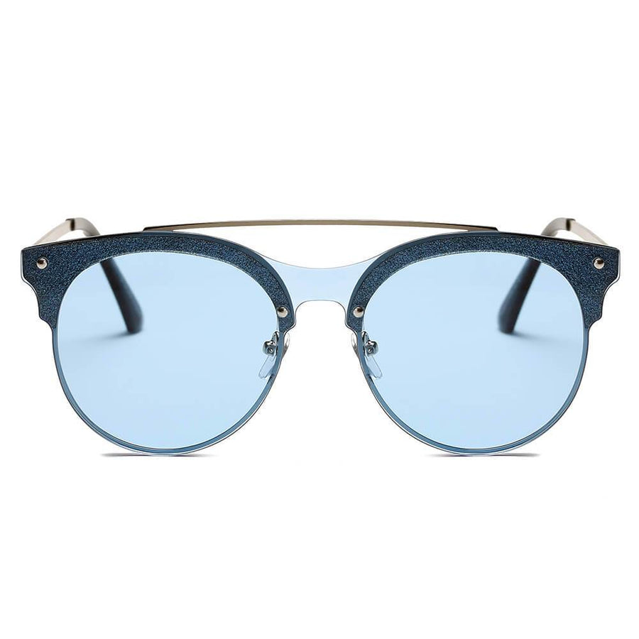 ENDICOTT | Round Circle Brow-Bar Tinted Lens Sunglasses